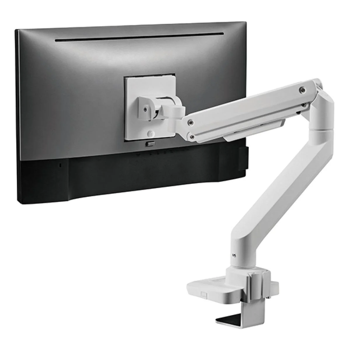 SilverStone ARM14 White Single Monitor Arm with Heavy-Duty Gas Spring - Thumbnail 3
