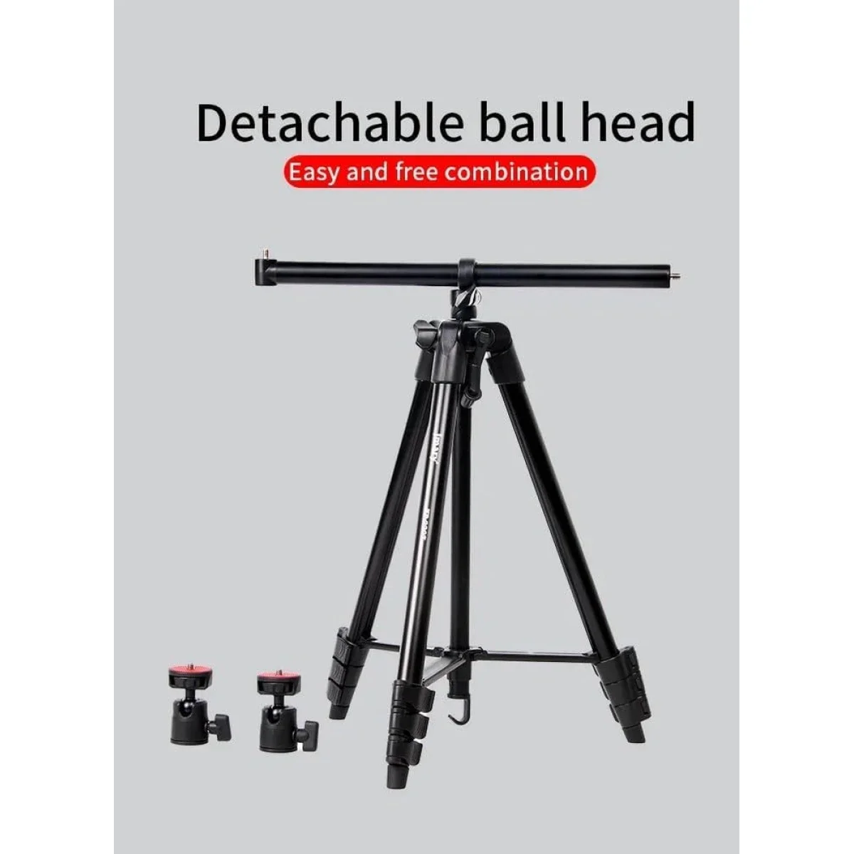 Jmary KP-2207 Professional Multi-Functional Tripod Stand with Camera & Phone Holder - Black - Image 5