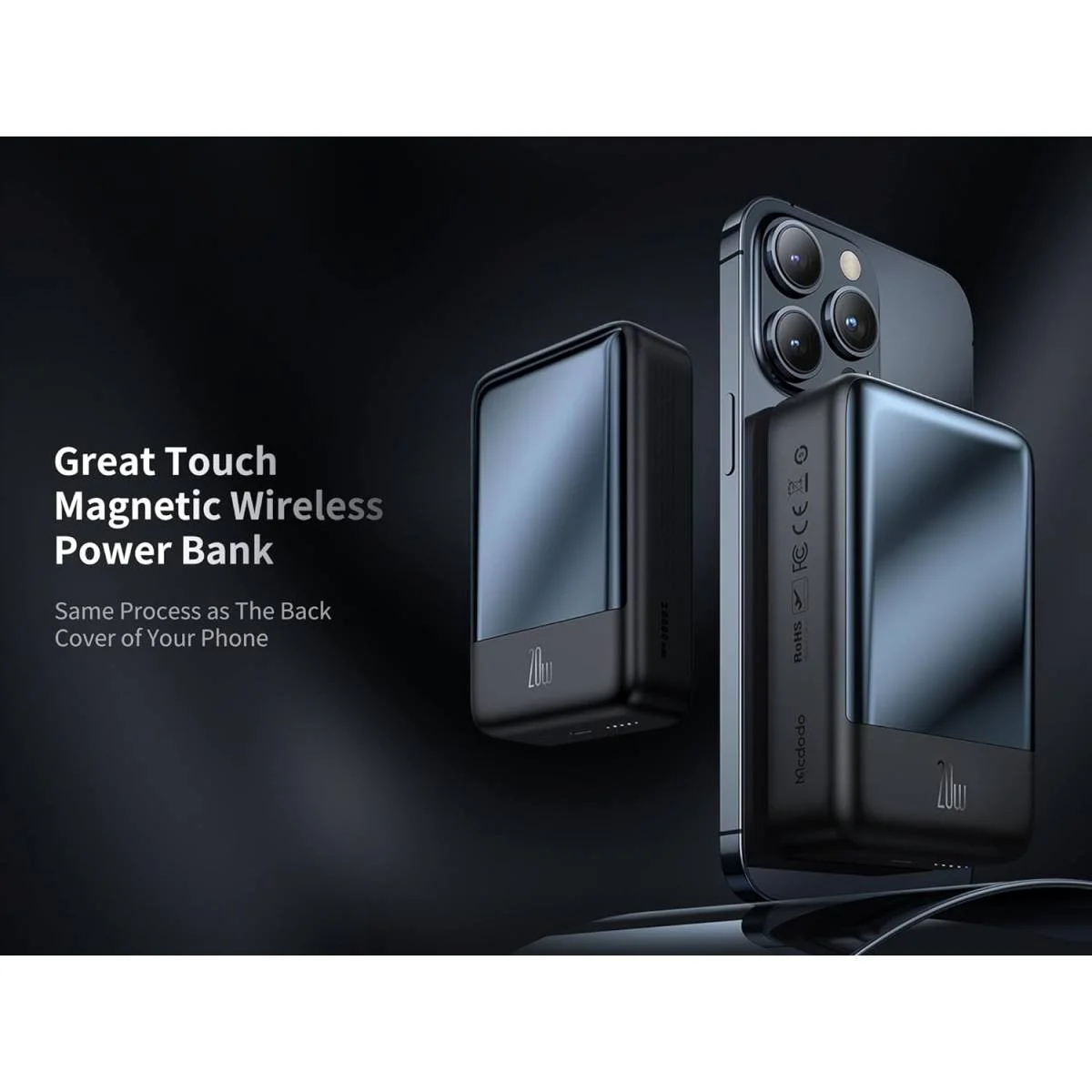 باور بانك Mcdodo MC-5021 مغناطيسي MagSafe لاسلكي 20000mAh PD 20W - Image 2