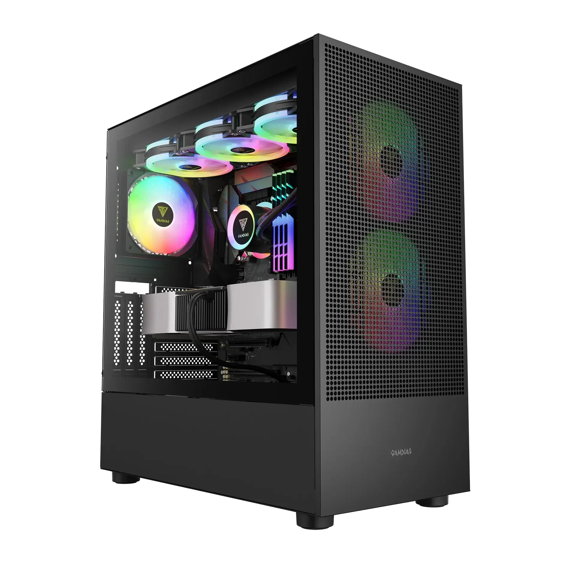 صندوق كمبيوتر عاب GAMDIAS TALOS M3 MESH ARGB ميد تاور اسود