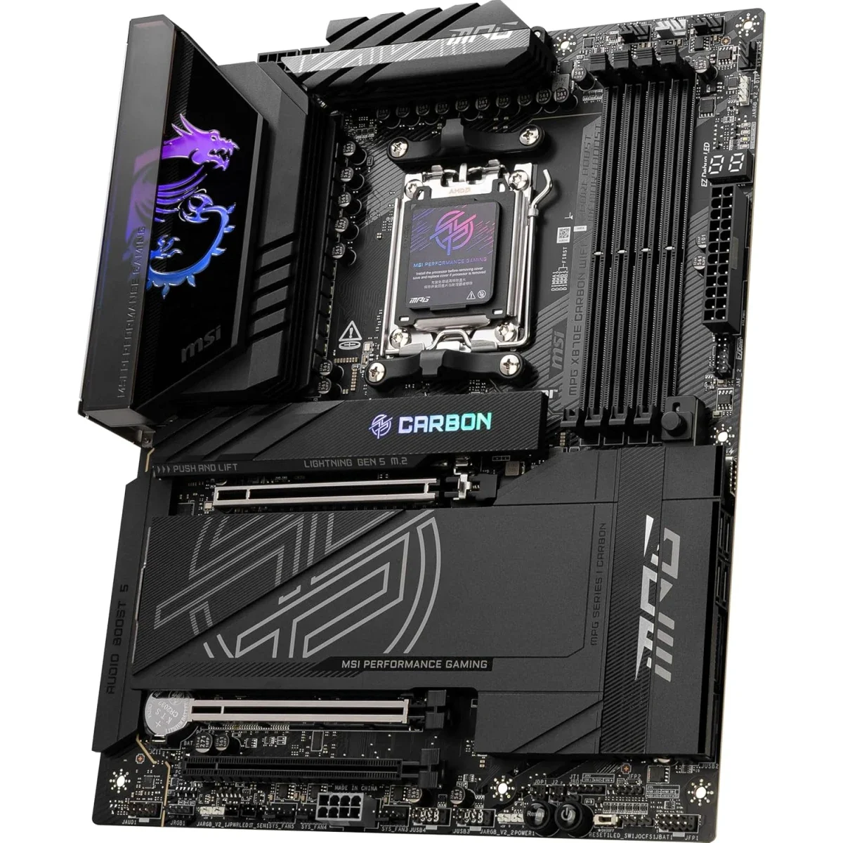 لوحة أم MSI MPG X870E Carbon Wi-Fi AM5 ATX DDR5 مع 4x M.2 وWi‑Fi 7 باللون الأسود - Image 2