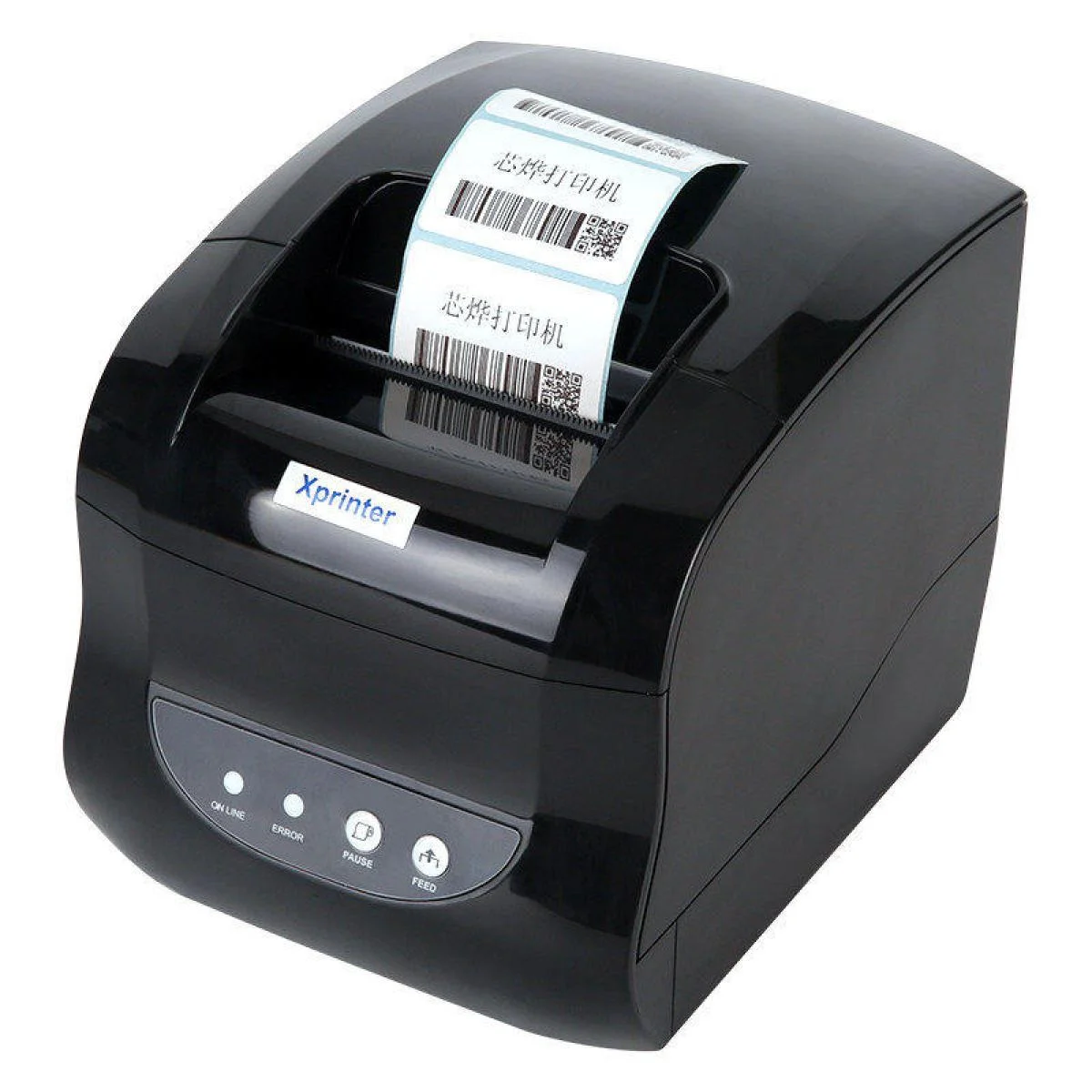 طابعة ملصقات وفواتير حرارية صغيرة Xprinter XP-365B، USB + LAN، سرعة قصوى 127mm/s