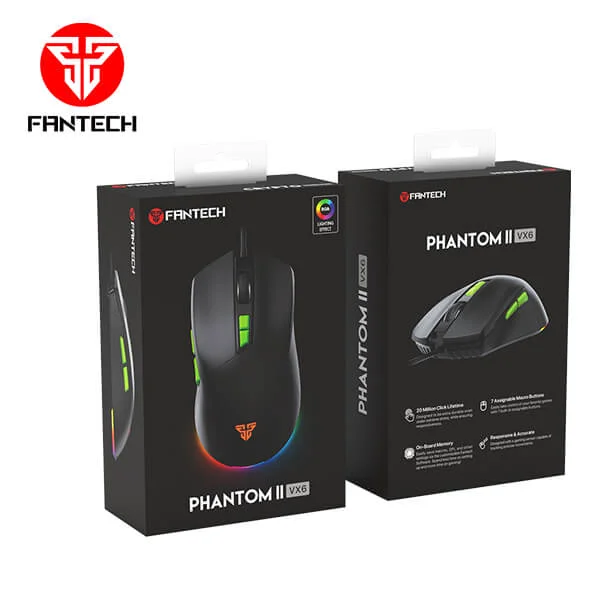 ماوس ألعاب Fantech Phantom II VX6 - أسود - Image 4