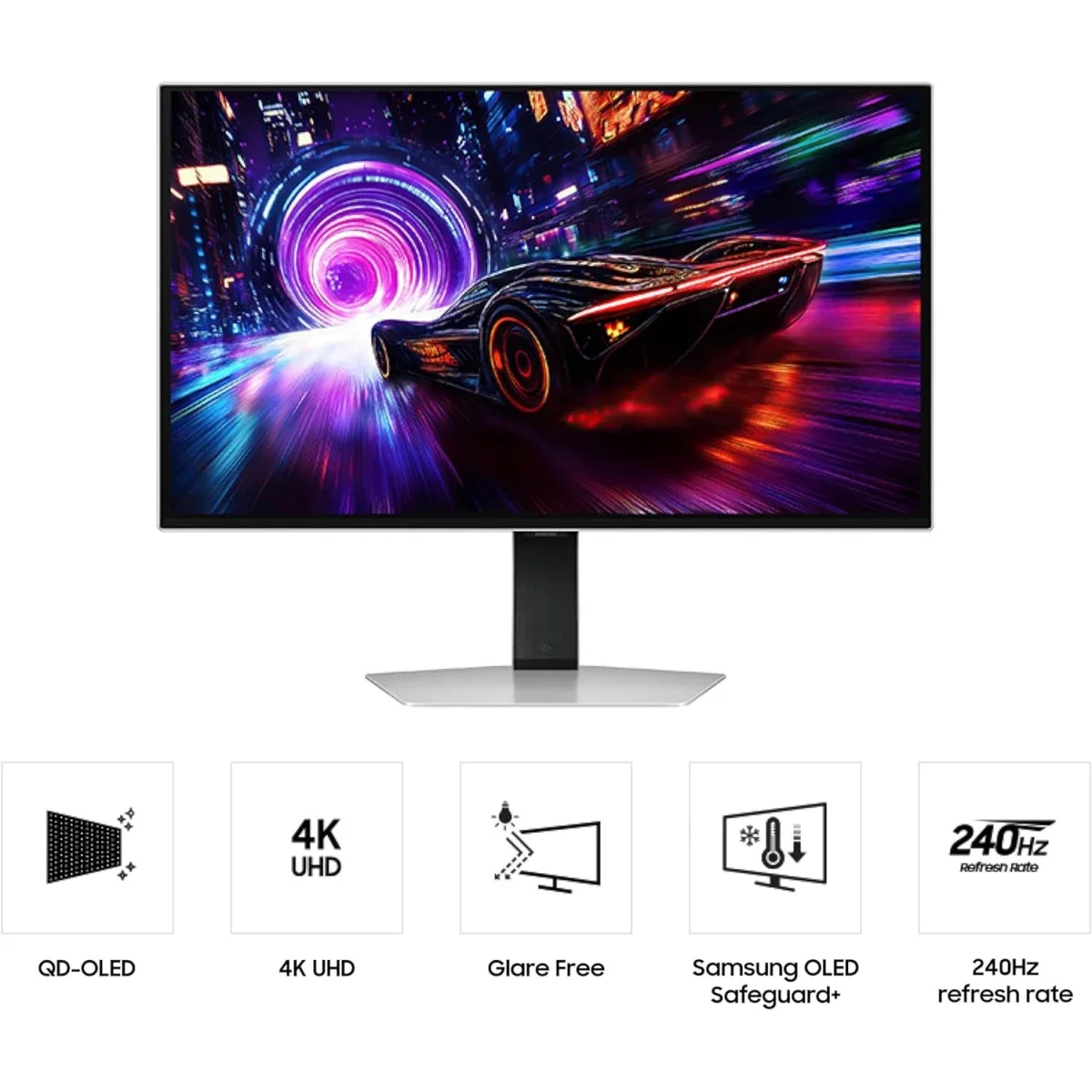 شاشة Samsung Odyssey OLED G8 G81SF للألعاب 32 إنش 4K QD-OLED بتردد 240 هرتز وزمن استجابة 0.03 مللي ثانية، رمادي - Image 2