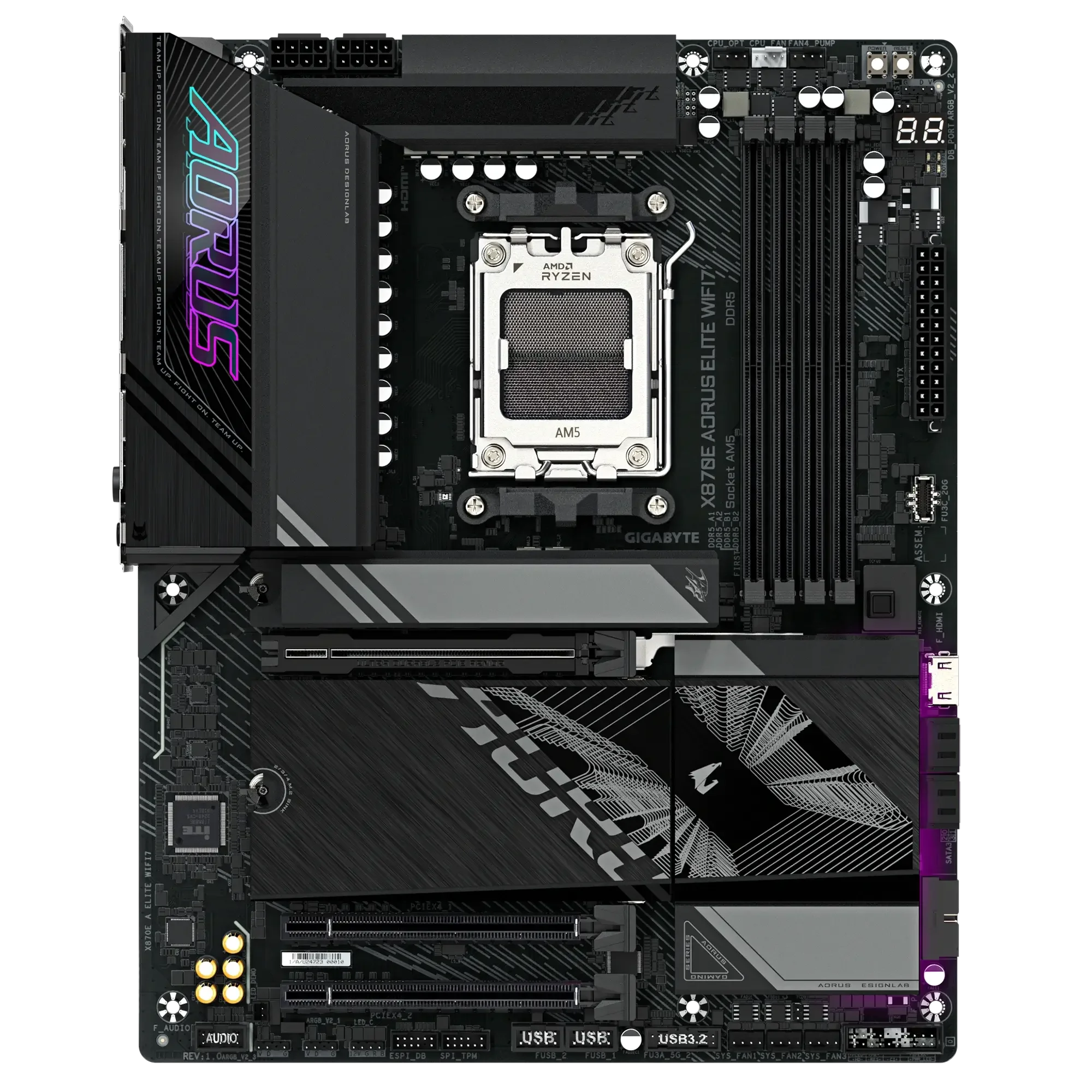 GIGABYTE X870E AORUS ELITE WIFI7 DDR5 AM5 Motherboard with Bluetooth 5.4 - Thumbnail 3