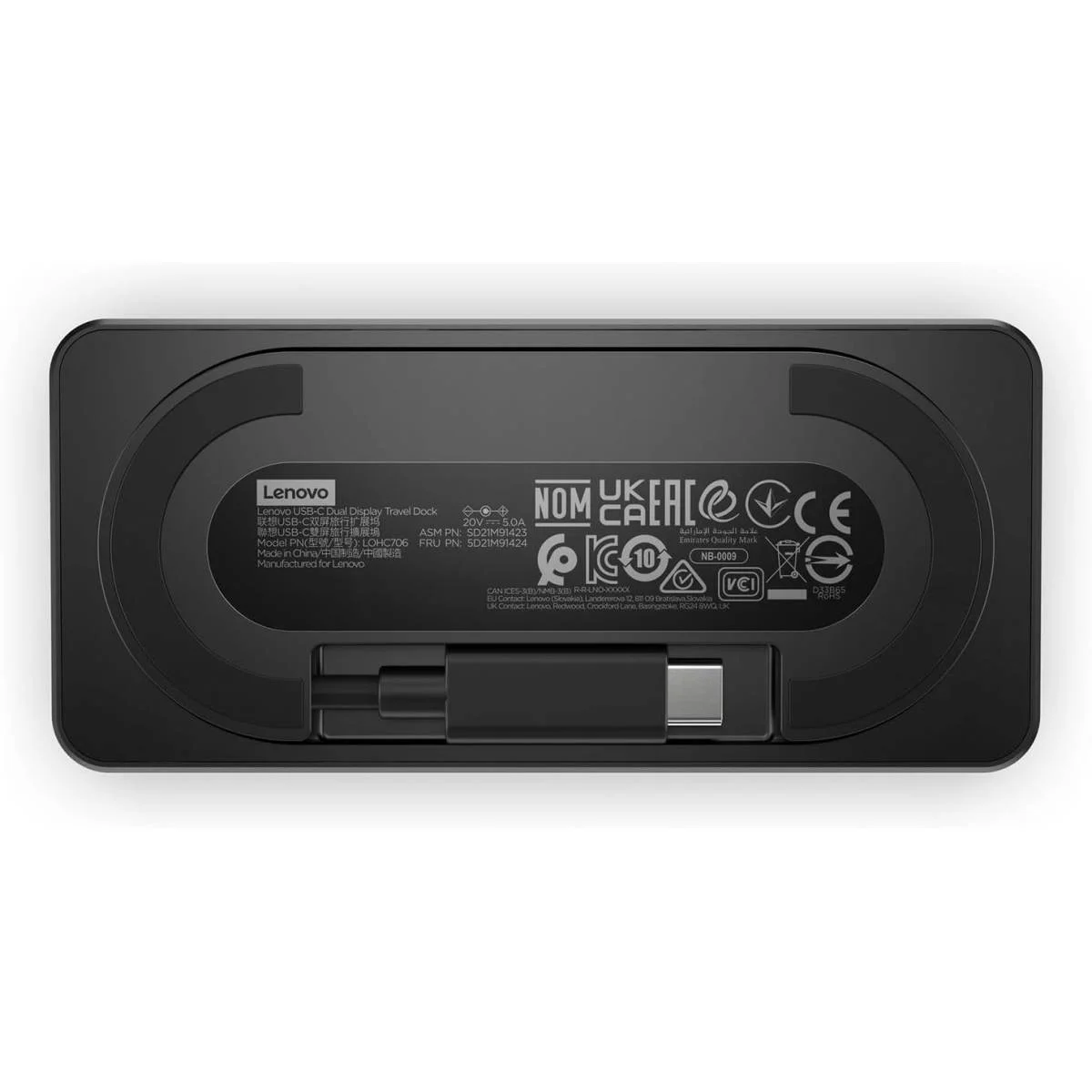 Lenovo 40B90100UK USB-C Dual Display Travel Dock 7-in-1 with Dual 4K 60Hz, 65W PD and Gigabit Ethernet - Image 8