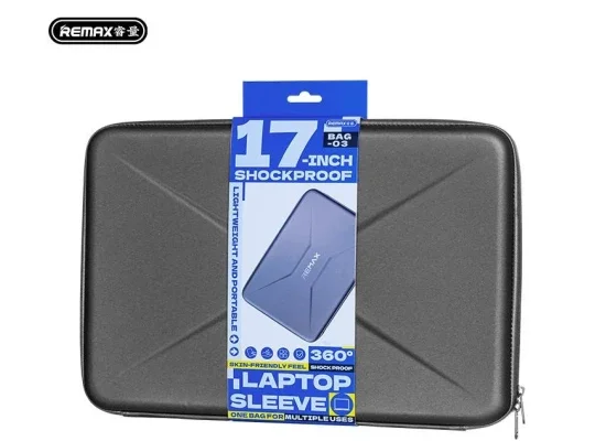 Remax BAG-03 17-Inch Shockproof Laptop Storage Bag - Black - Thumbnail 4