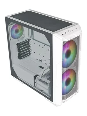 Cooler Master HAF 500 White Edition Mid-Tower PC Case with High Airflow Mesh, ARGB Fans, USB 3.2 Gen 2 Type-C - Thumbnail 13