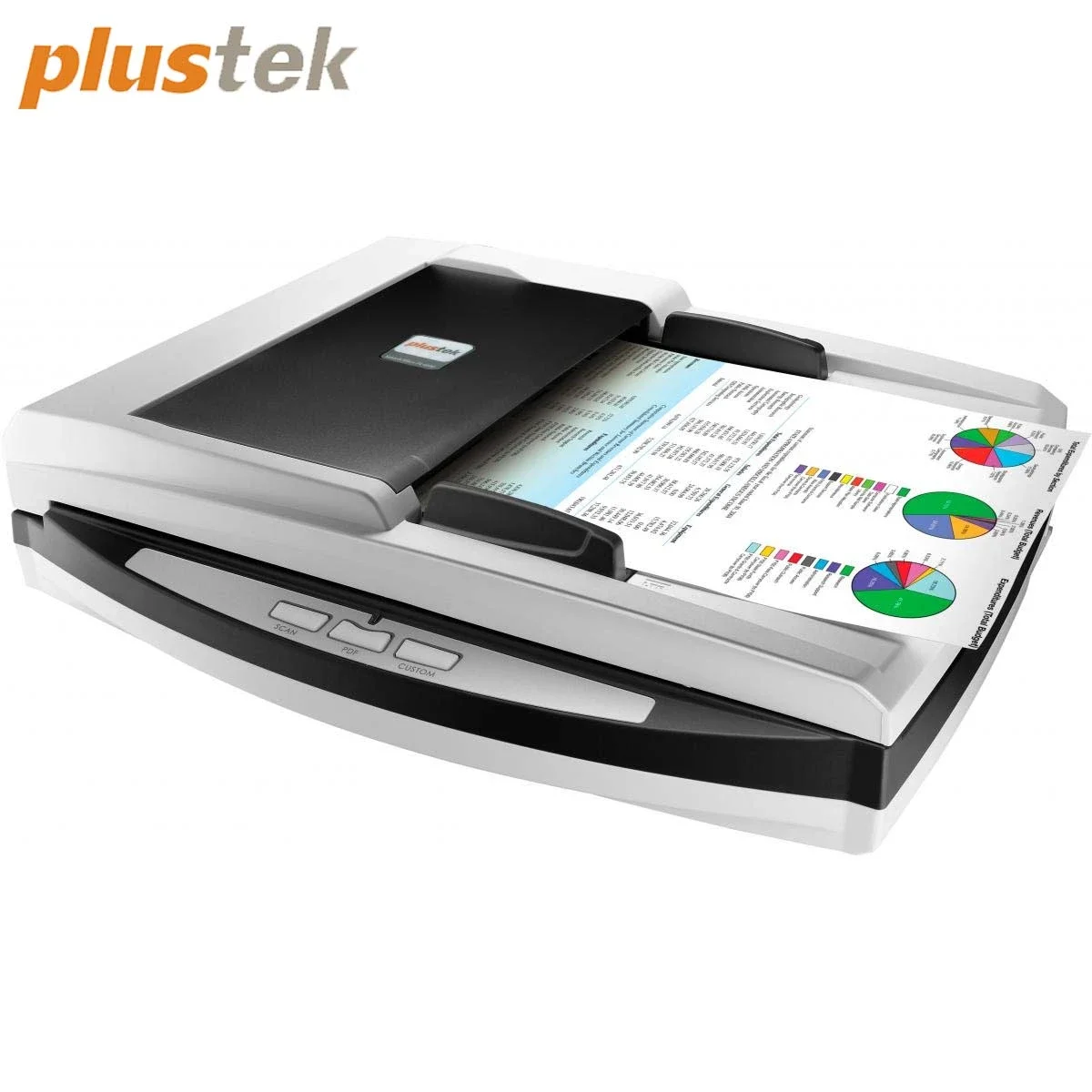 ماسح مستندات Plustek SmartOffice PL3060 عالي السرعة مسطح وبوحدة تغذية تلقائية