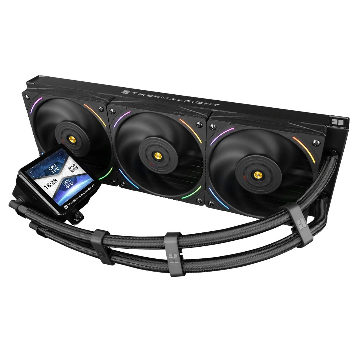 مبرد سائل للمعالج Thermalright Frozen Vision 360 ARGB Black V2 مع شاشة IPS LCD مقاس 2.88 إنش - Image 3