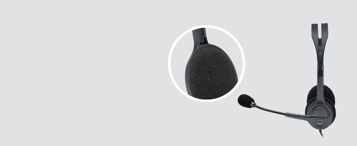 Logitech H111 Wired Stereo Headset with Noise-Cancelling Microphone, 3.5mm, Black - Thumbnail 5
