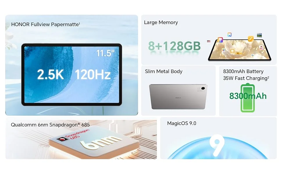 HONOR Pad X9a PaperMatte (2025) 11.0-Inch WiFi Tablet, 8GB RAM, 128GB, Space Grey - Thumbnail 11