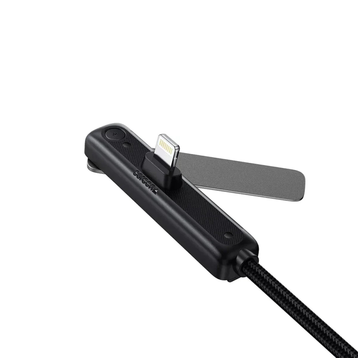 ACEFAST C28-01 USB-C to Lightning Cable with Phone Holder - Metal Grey - Image 3