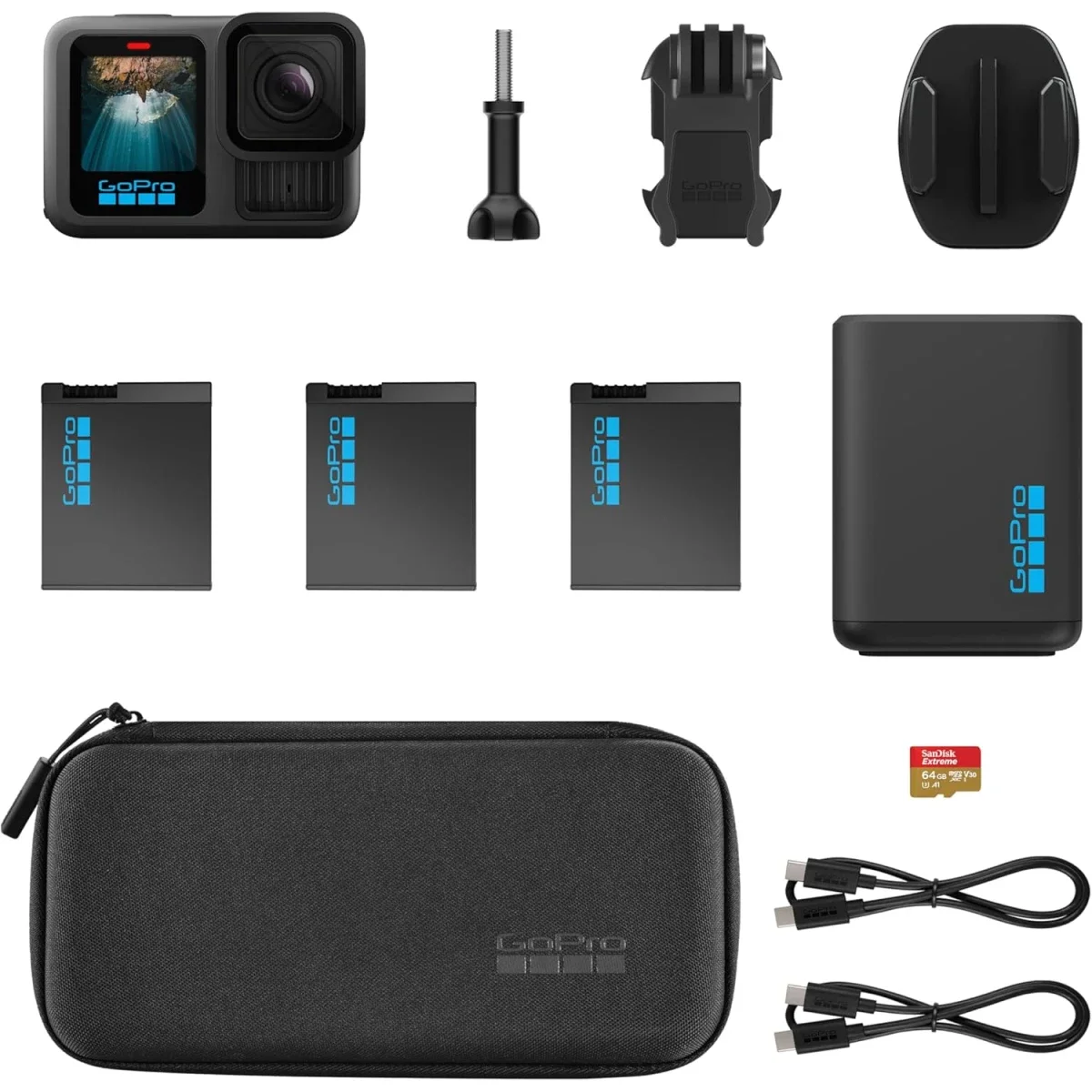 كاميرا أكشن GoPro HERO13 Black باقة طاقة ممتدة مع 3 بطاريات Enduro - Thumbnail 4