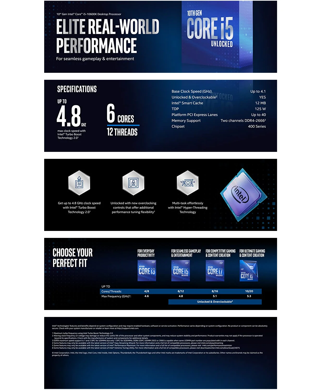 Intel Core i5-10600K Comet Lake Desktop Processor, 6 Cores, Up to 4.8GHz, 12MB Cache - Thumbnail 3