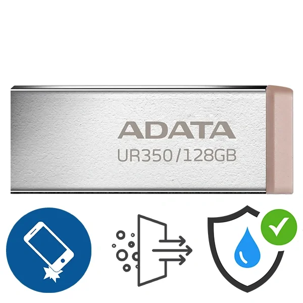 فلاش درايف ADATA UR350 سعة 128GB USB 3.2 Gen 1 لون Beige
