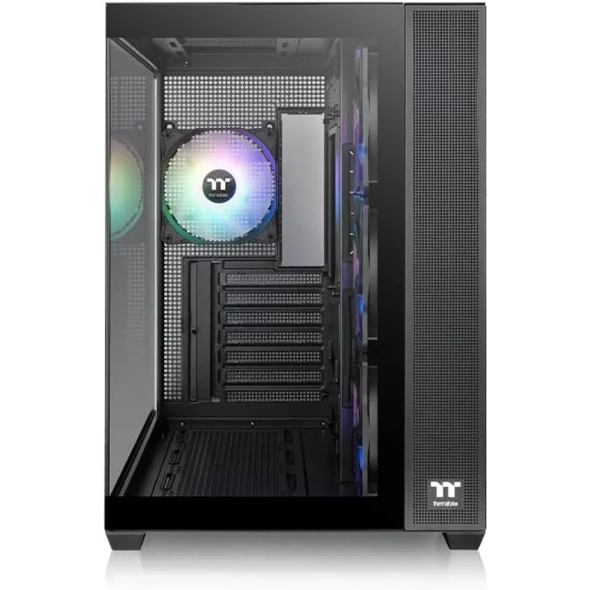 هيكل كمبيوتر Thermaltake View 380 TG ATX ميد تاور مع 4 مراوح ARGB مقاس 120 مم، أسود - Thumbnail 3