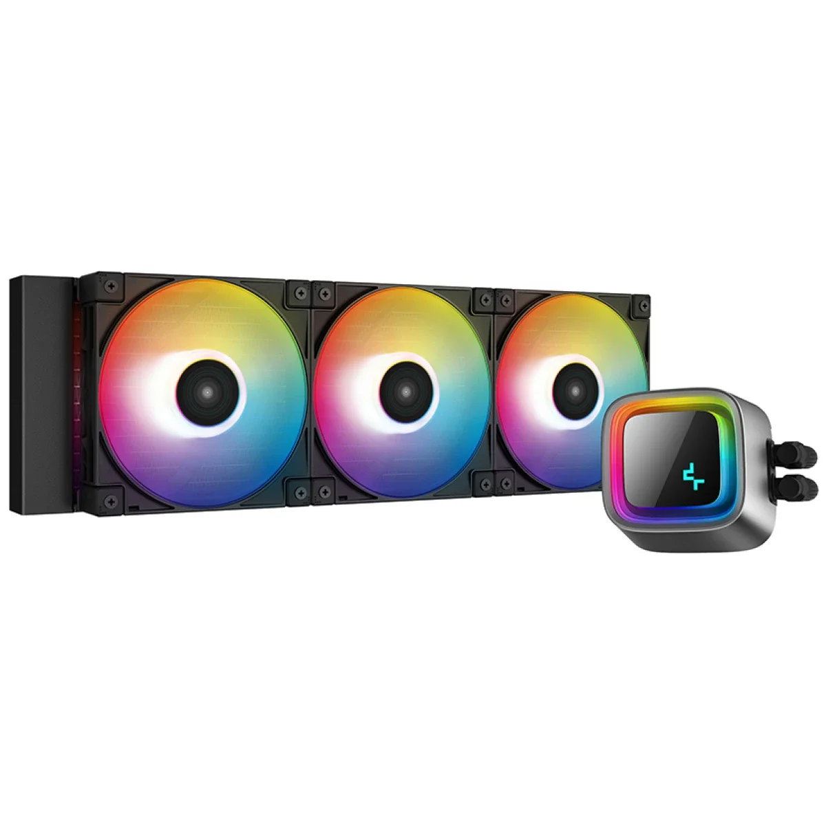 مبرد معالج مائي DeepCool LS720 بحجم 360 مم وإضاءة ARGB وغطاء مرآة لا نهائية - أسود - Image 3