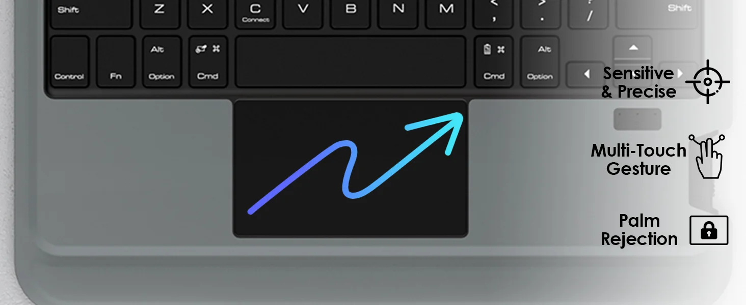 جراب Nillkin بلوحة مفاتيح قابلة للفصل لجهاز iPad Air 11 إنش (M3/M2) أسود - Thumbnail 14