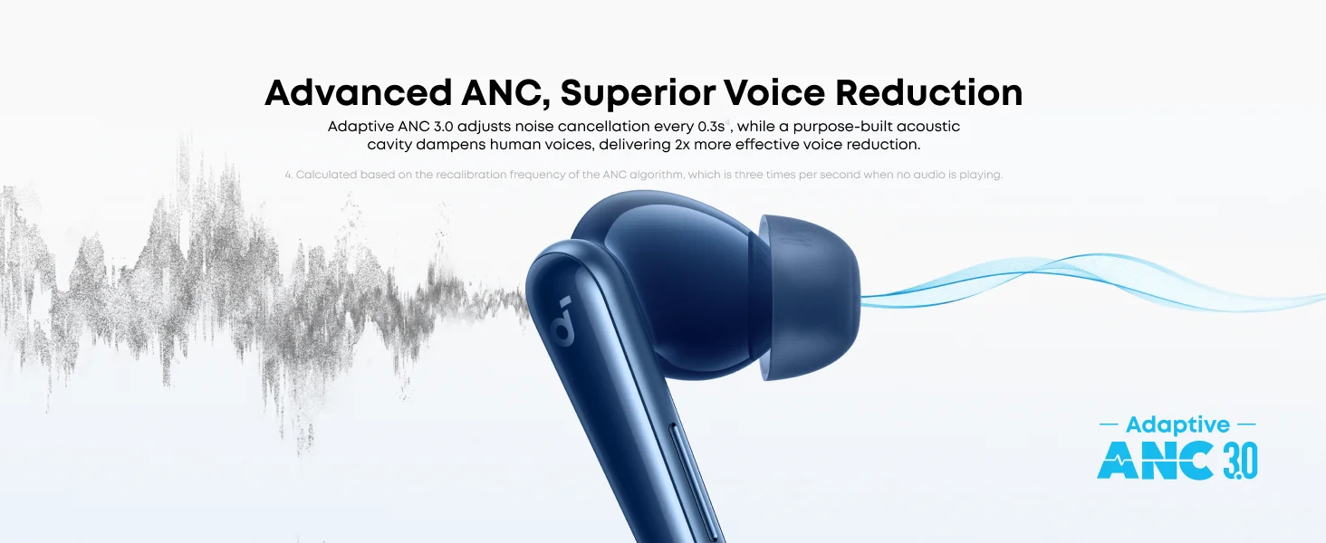 سماعات أذن لاسلكية Anker soundcore Liberty 5 بإلغاء الضوضاء، أزرق - Thumbnail 11