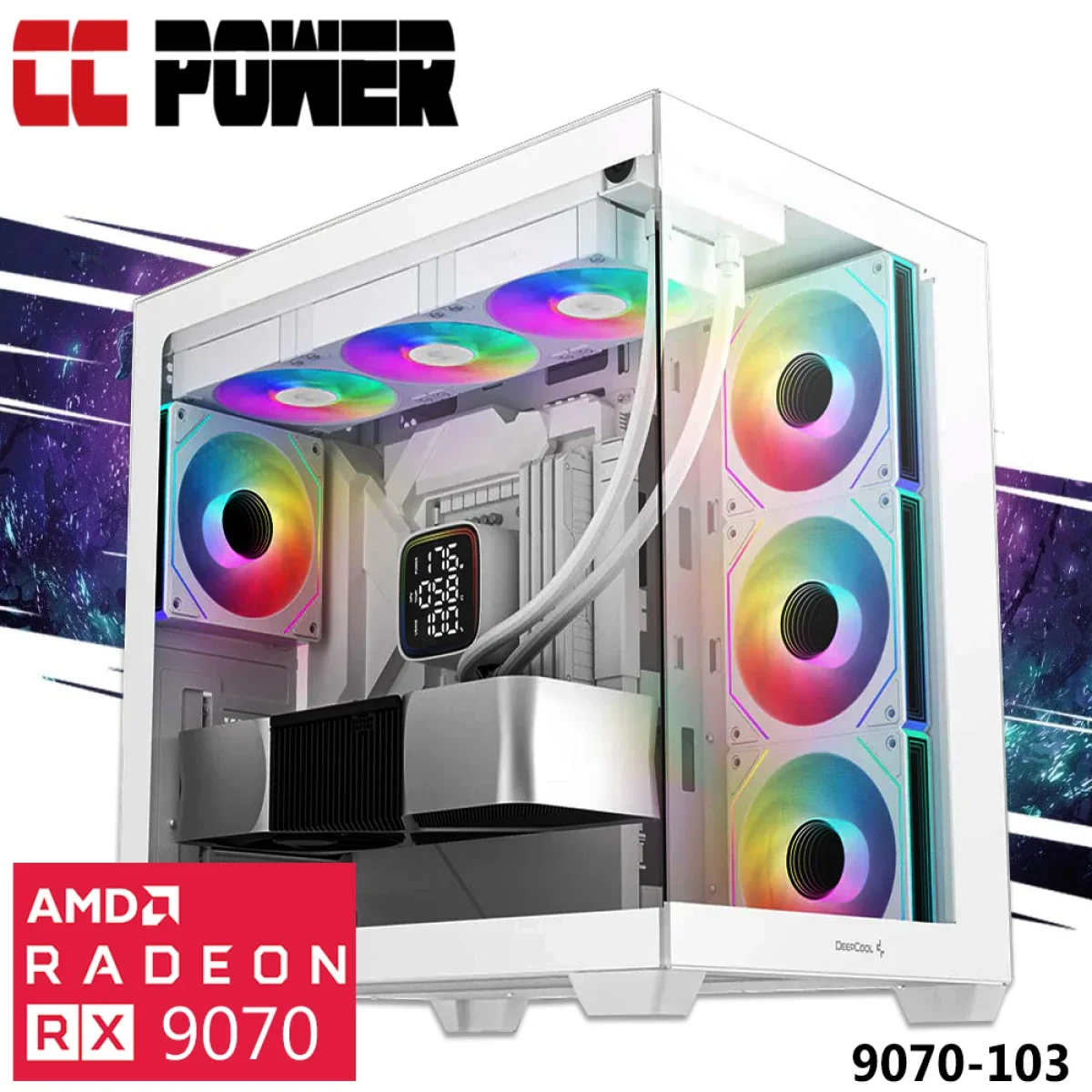 City Center Computers CC Power 9070-103 Gaming PC AMD Ryzen 7 7800X3D Radeon RX 9070 16GB 16GB RAM 1TB SSD - Image 1