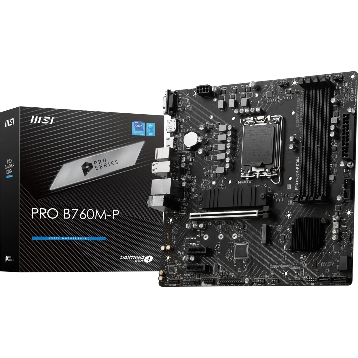 MSI PRO B760M-P DDR5 Intel B760 Motherboard with PCIe 4.0 and 2x M.2