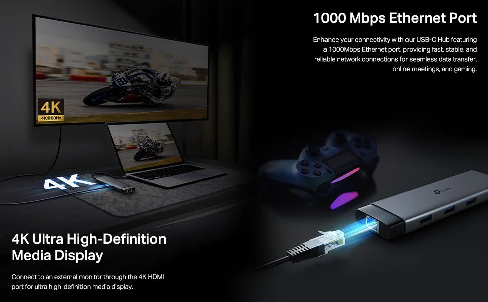 موزع USB Type-C TP-LINK UH9120C 9 في 1 مع HDMI بدقة 4K@60Hz وإيثرنت جيجابت وPD بقدرة 100W - Image 11