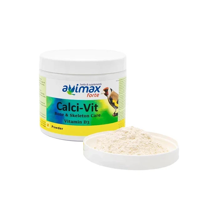 مكمل كالسيوم للطيور AviMax Forte Calci-Vit لطيور الزينة 125 غرام