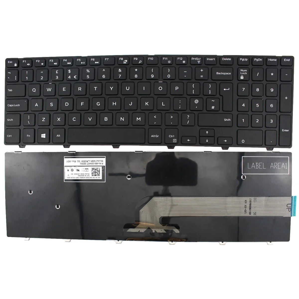 لوحة مفاتيح لابتوب بديلة Dell Inspiron سلسلة 3000 و5000
