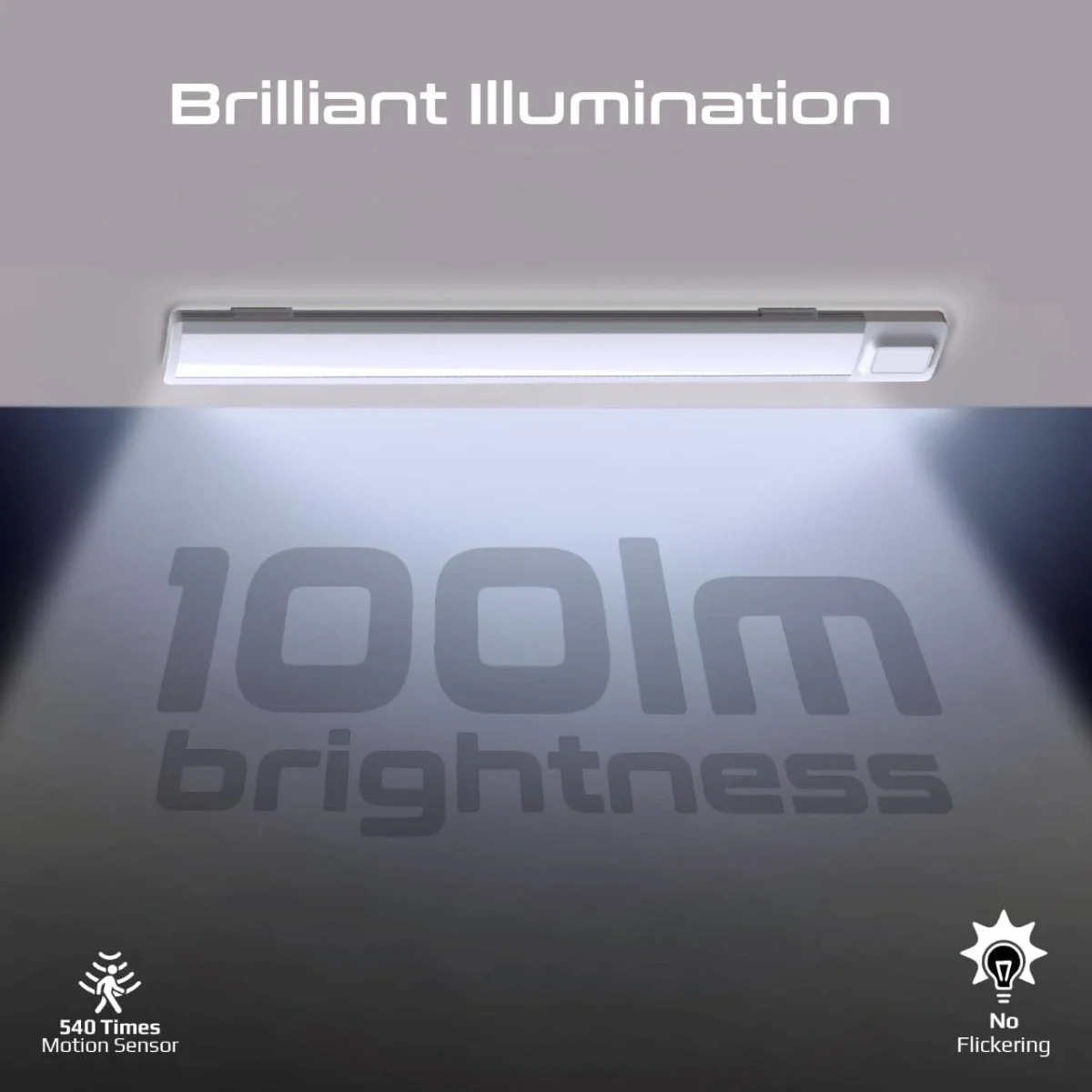 Promate Lumia-40 40cm LED Light with Motion Sensor, 100lm, USB-C Rechargeable, White - Image 3