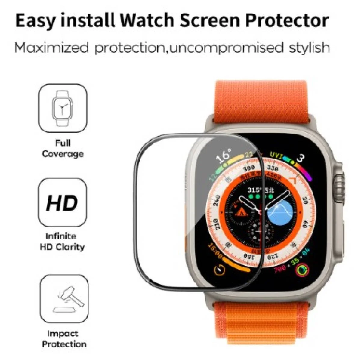 WIWU JD-107 Easy Install Watch Screen Protector 42mm Transparent
