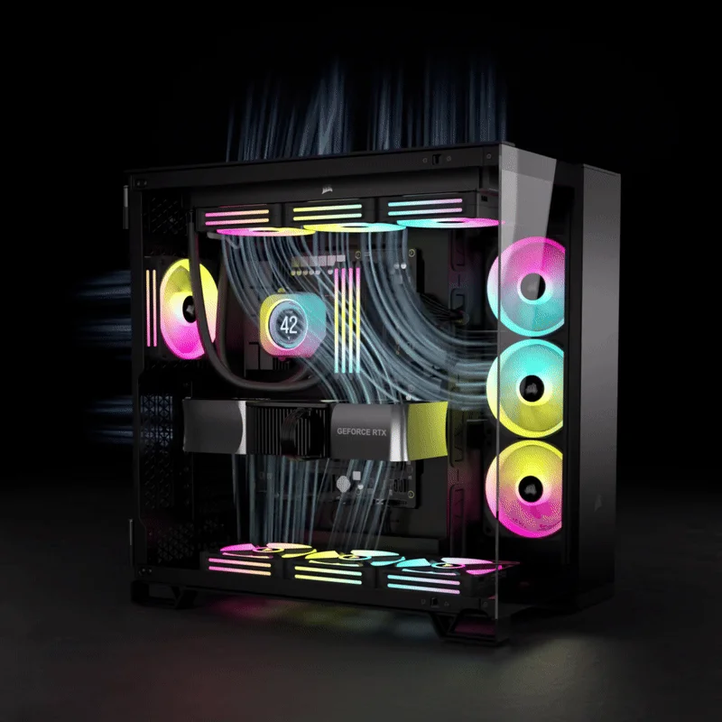 Corsair 6500X Dual-Chamber Mid-Tower PC Case – Black/Obsidian Aluminum – CC-9011283-WW - Image 9