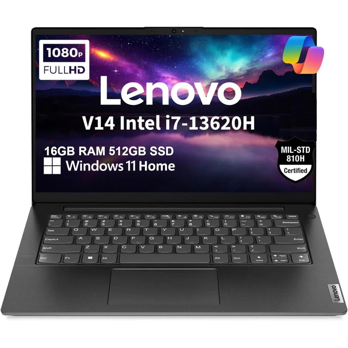 Lenovo V14 G4 IRU 14-inch Laptop 13th Gen Intel Core i7-13620H 16GB RAM 512GB SSD Black - Image 1