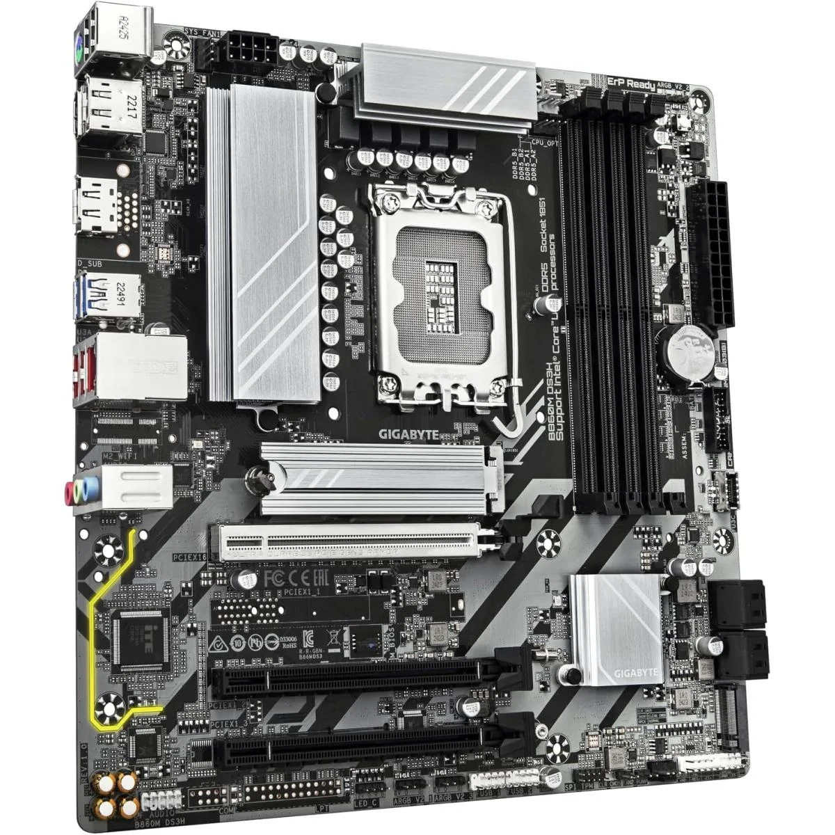 لوحة أم GIGABYTE B860M DS3H بشريحة B860 وذاكرة DDR5 وPCIe 5.0 بحجم Micro-ATX - Image 2