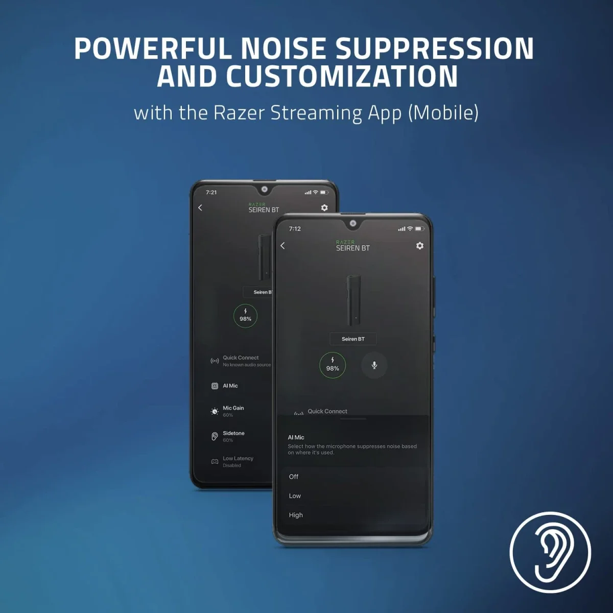 ميكروفون لافالير لاسلكي Razer Seiren BT بتصميم مشبك للبث عبر الهاتف - Image 3