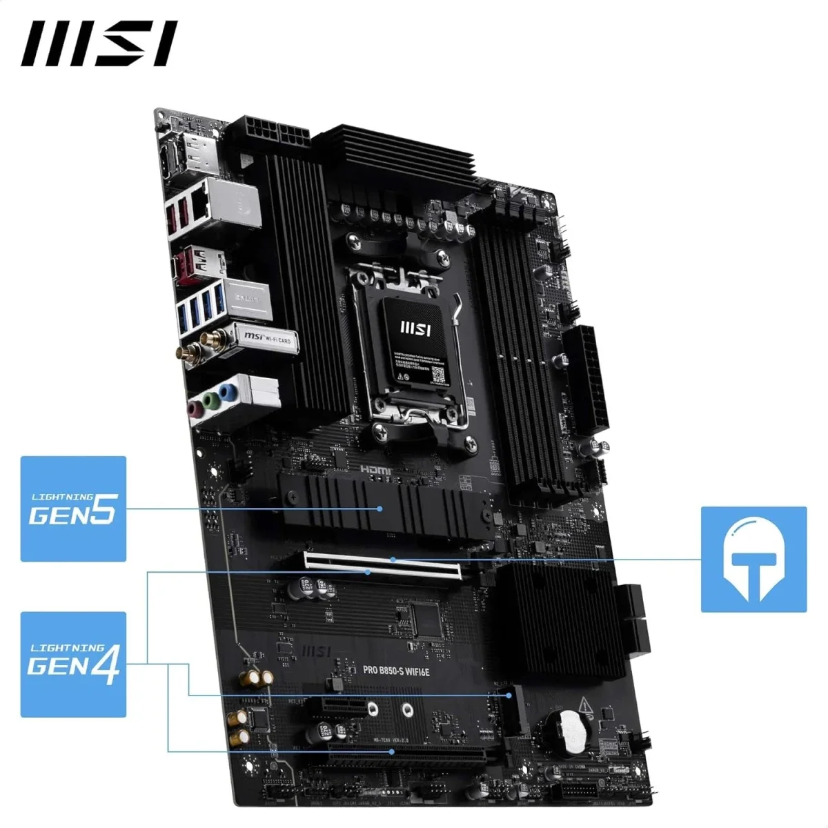 MSI PRO B850-S WIFI6E ATX AMD B850 AM5 DDR5 Motherboard with Wi-Fi 6E - Image 5