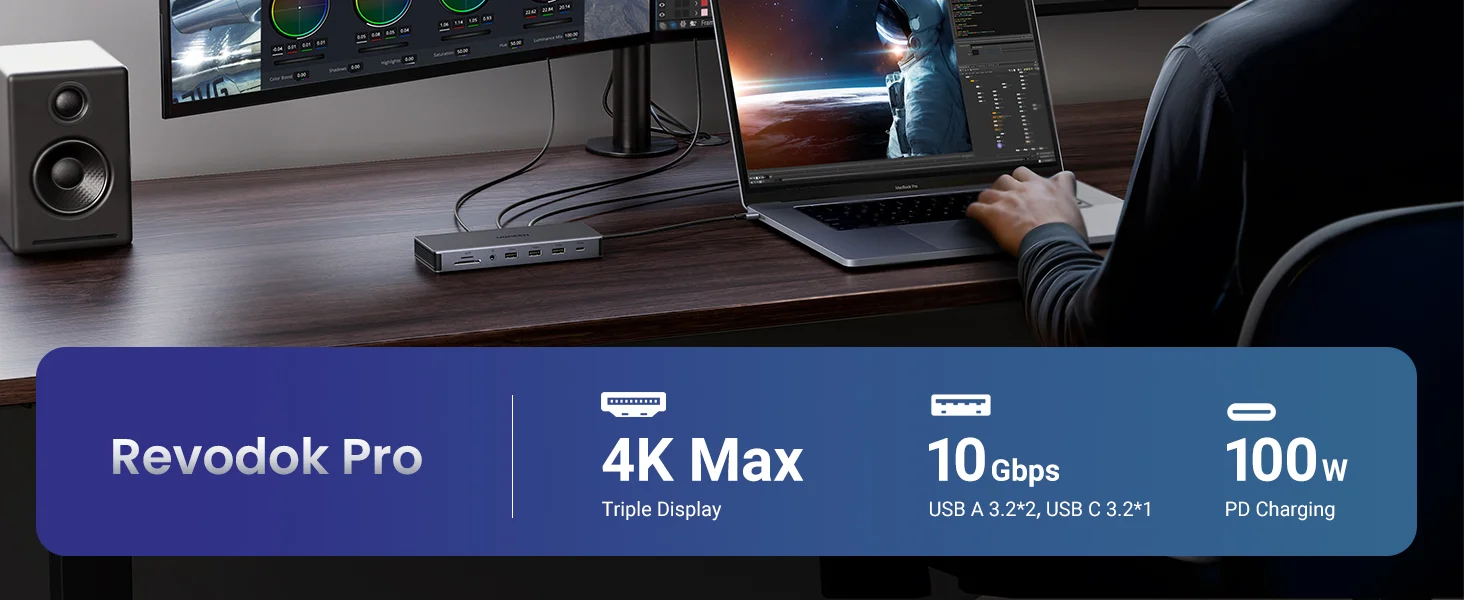 محطة إرساء لابتوب Ugreen USB-C 13 في 1 مع عرض ثلاثي 4K - Image 11