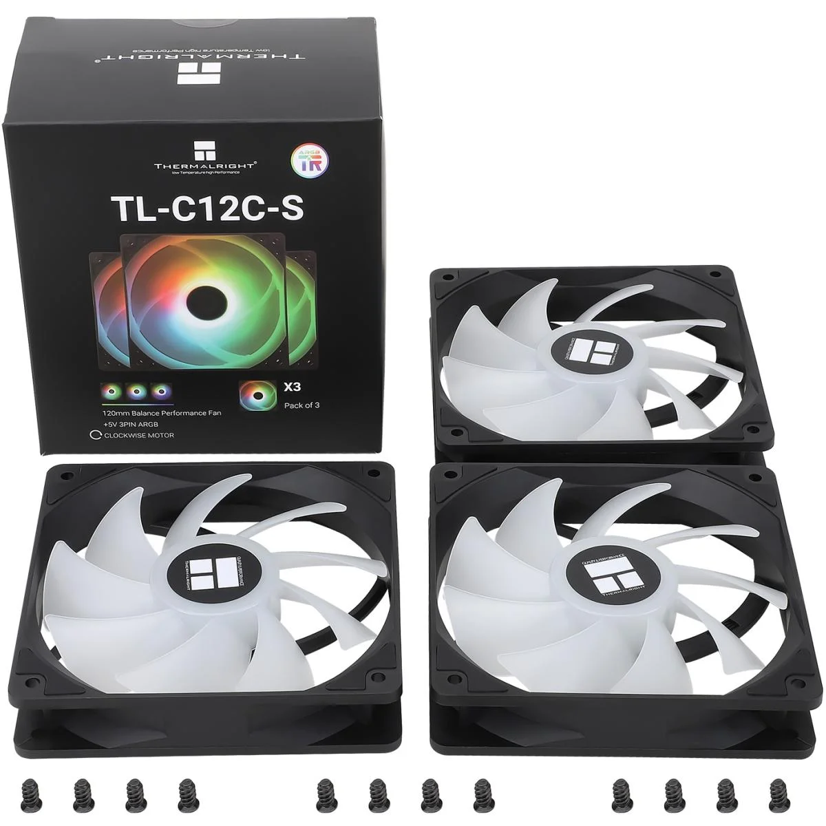 Thermalright TL-C12C-S X3 120mm PWM ARGB Cooling Fan Kit, Black - Image 2