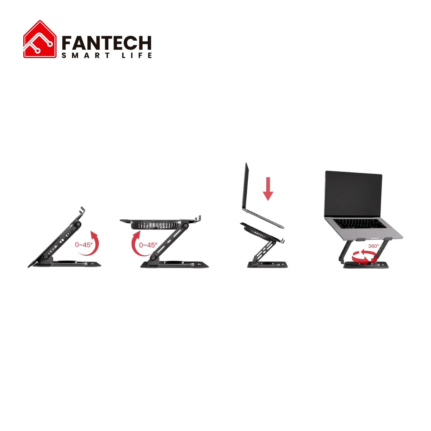 قاعدة تبريد لابتوب Fantech NC30 RGB مغناطيسية مع مروحة 155 مم - Image 3
