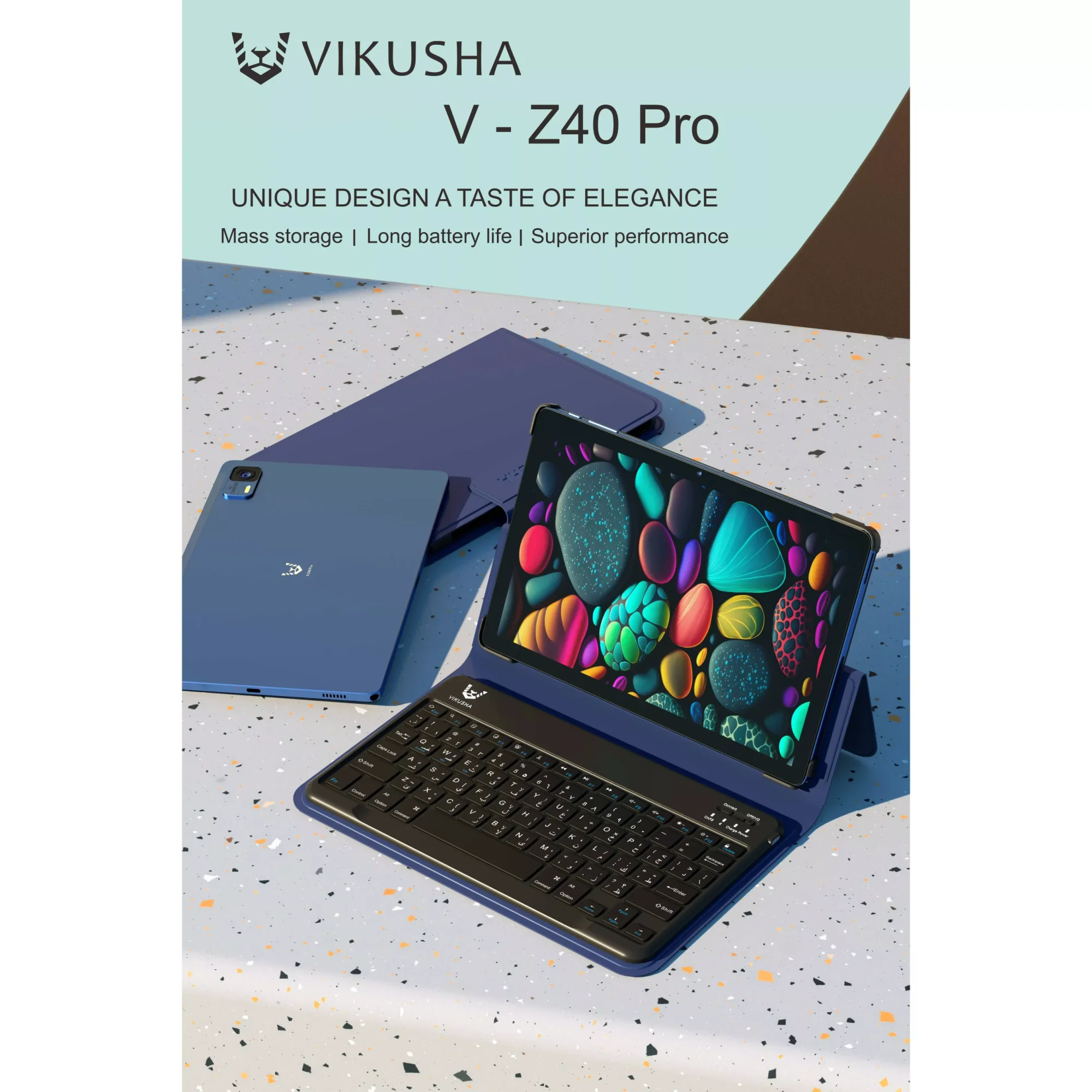 تابلت VIKUSHA V-Z40 Pro بشاشة IPS 10 إنش، ثماني النواة، رام 4GB، تخزين 128GB، 4G LTE، رمادي - Thumbnail 3