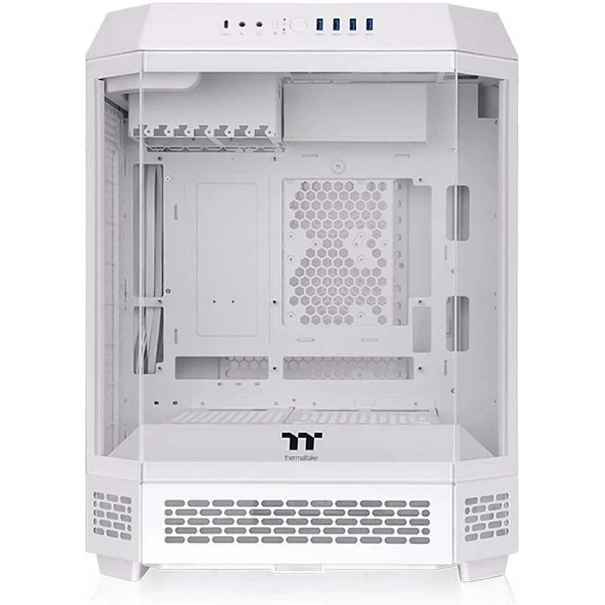 هيكل كمبيوتر Thermaltake The Tower 600 ميد تاور مع 3 ألواح زجاج مقسى ودعم اللوحات الأم ذات الموصلات المخفية - White - Image 3