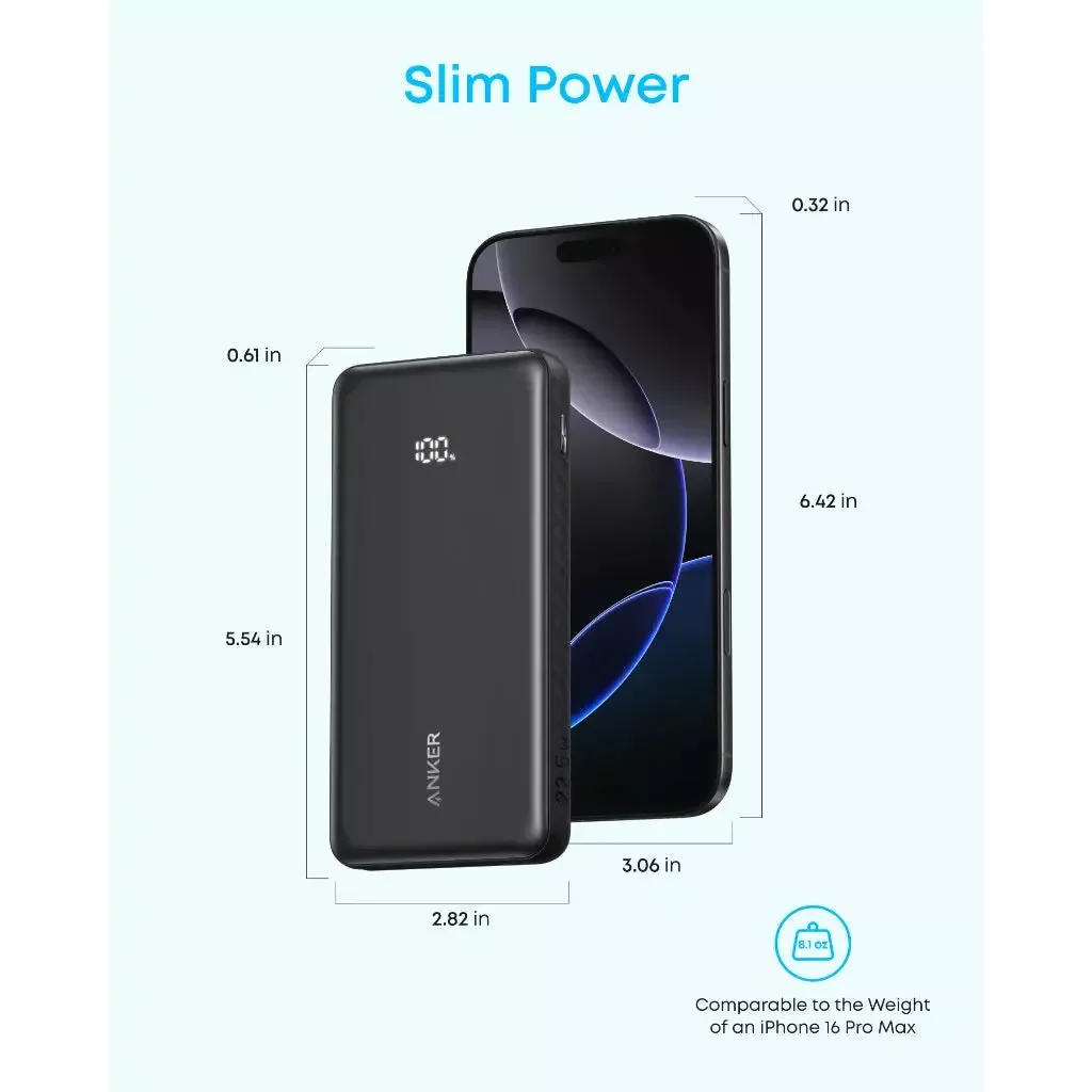 Anker Zolo A110DH11 10000mAh 22.5W Power Bank with Built-in USB-C Cable - Black - Image 4