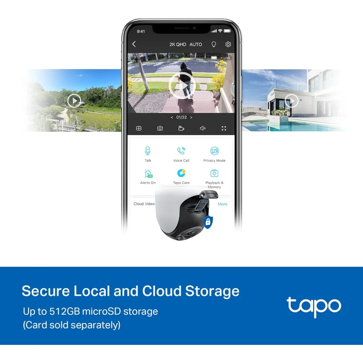 كاميرا مراقبة خارجية متحركة Wi‑Fi TP-LINK Tapo C520WS بدقة 2K+ لون أبيض - Image 5