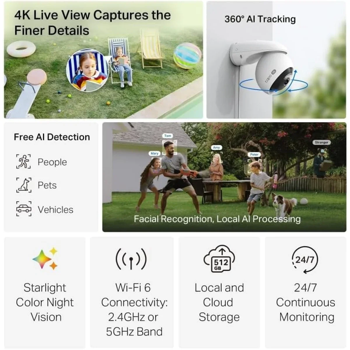 TP-LINK Tapo C560WS 4K 8MP Outdoor Security Camera with Wi-Fi 6 and IP66 - Image 2