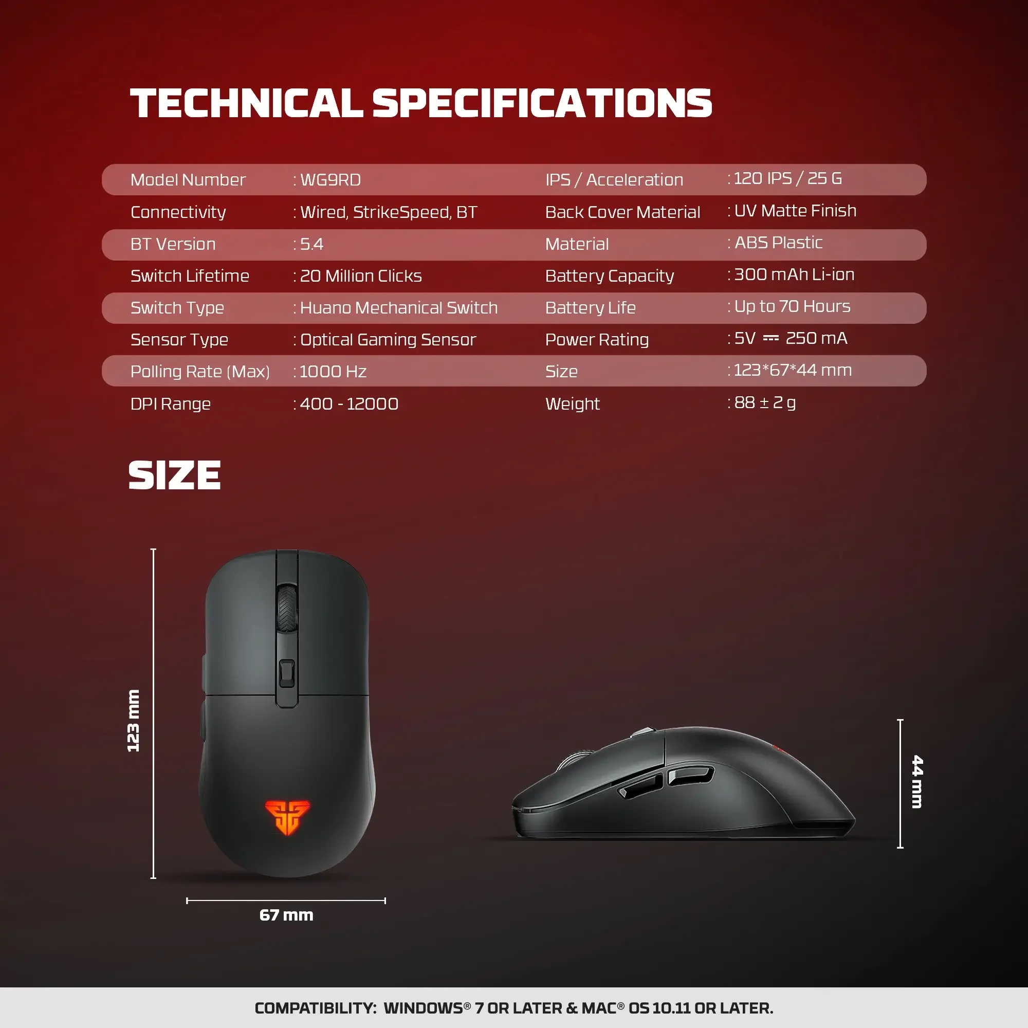 ماوس ألعاب لاسلكي Fantech KANATA WG9RD - Thumbnail 8
