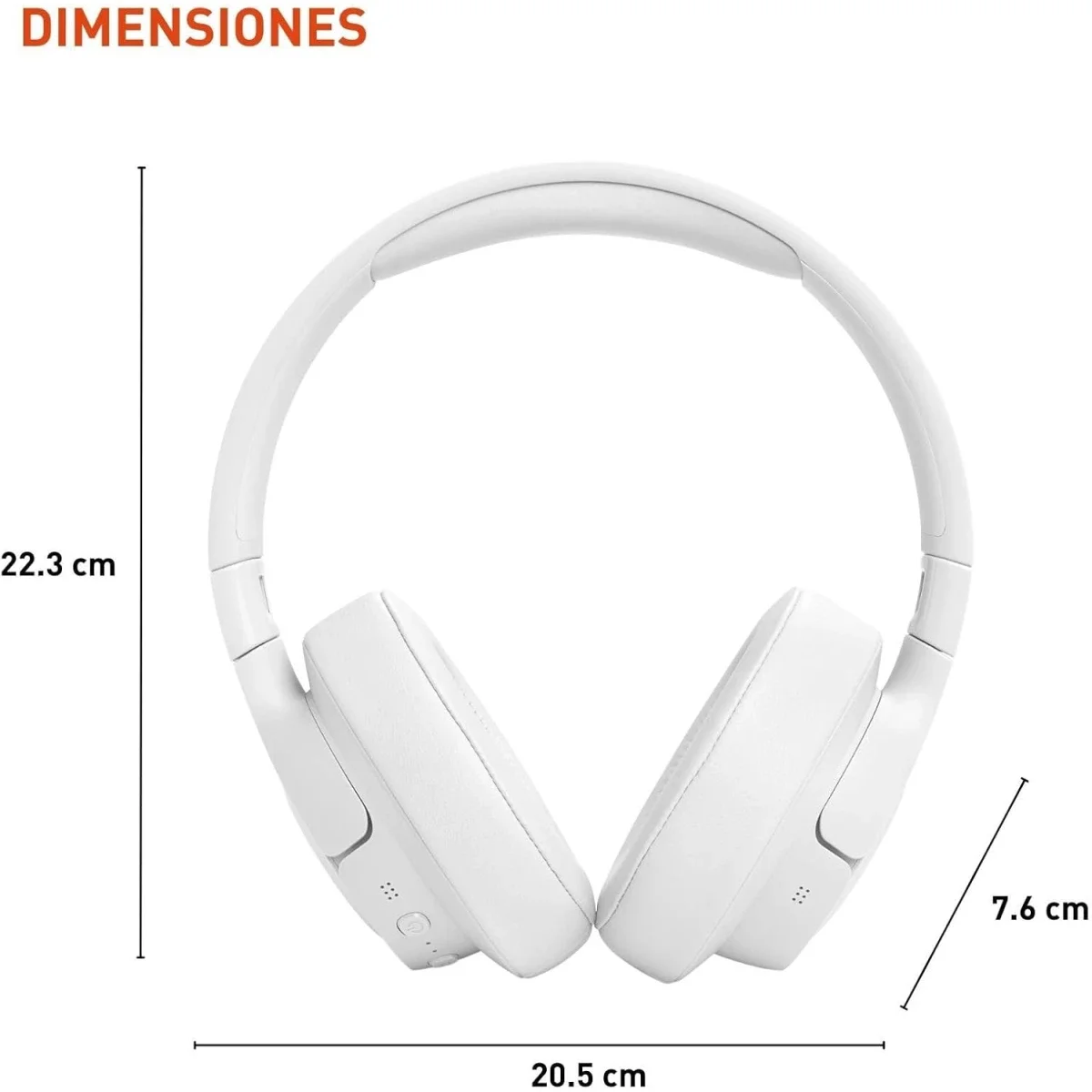 سماعات JBL Tune 770NC فوق الأذن بتقنية إلغاء الضوضاء التكيفي وBluetooth 5.3، أبيض - Thumbnail 3