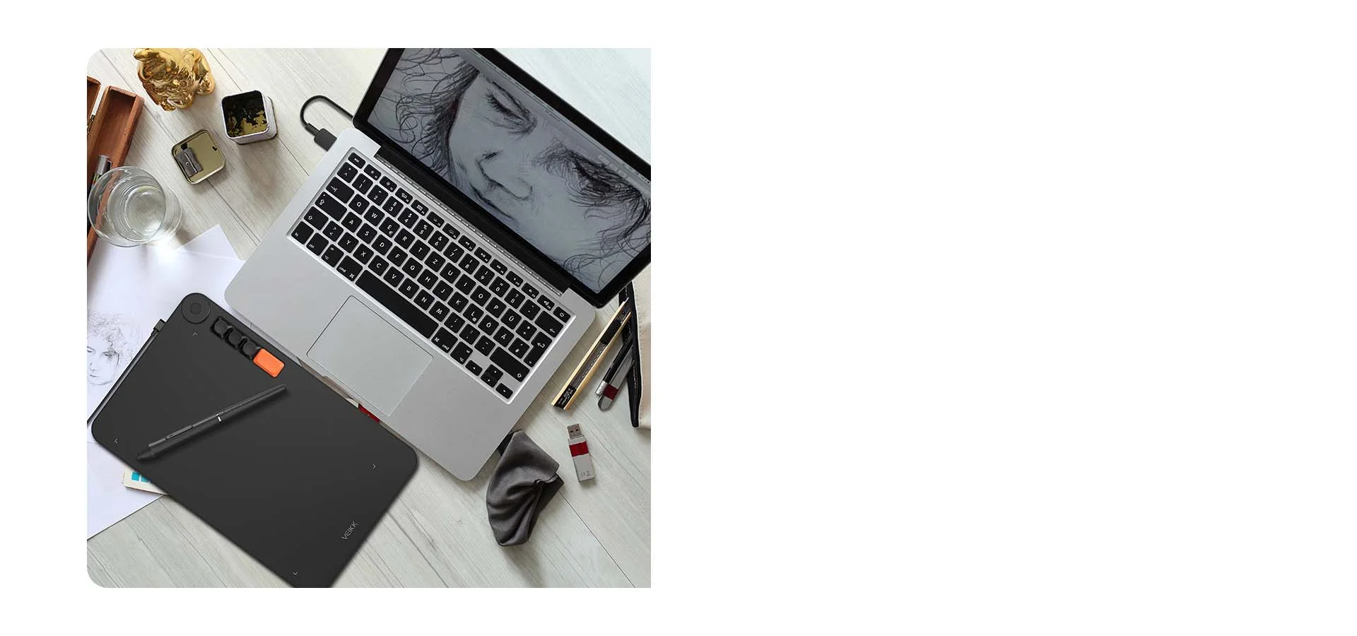 تابلت رسم VEIKK Voila L بمساحة 10×6 إنش و4 أزرار اختصار VO1060 - Image 20