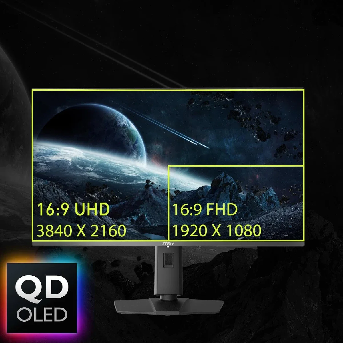 شاشة ألعاب MSI 32 إنش 4K UHD، 240 هرتز، 0.03 مللي ثانية، True Black HDR 400، USB-C بقدرة 15 واط، HDMI وDP – MAG 321UPX QD-OLED - Thumbnail 2