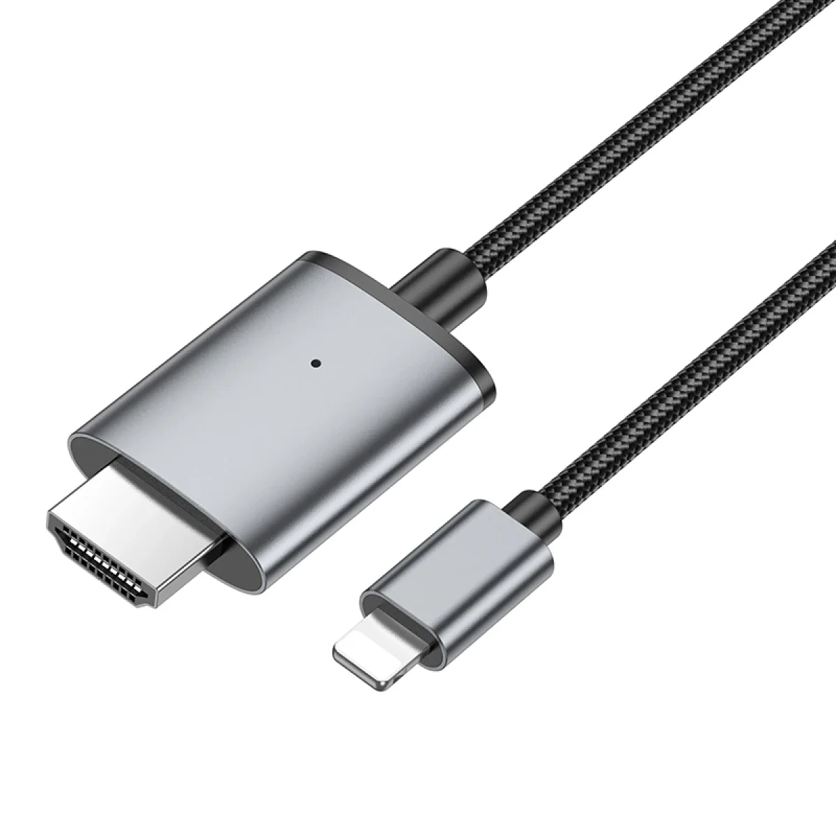 كابل فيديو HOCO UA27 من Lightning إلى HDMI بطول 2 متر ودقة 1080p 60Hz