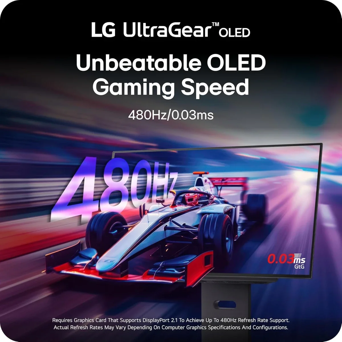 LG 27GX790A-B 27-inch UltraGear OLED QHD Gaming Monitor, 480Hz, 0.03ms - Thumbnail 2